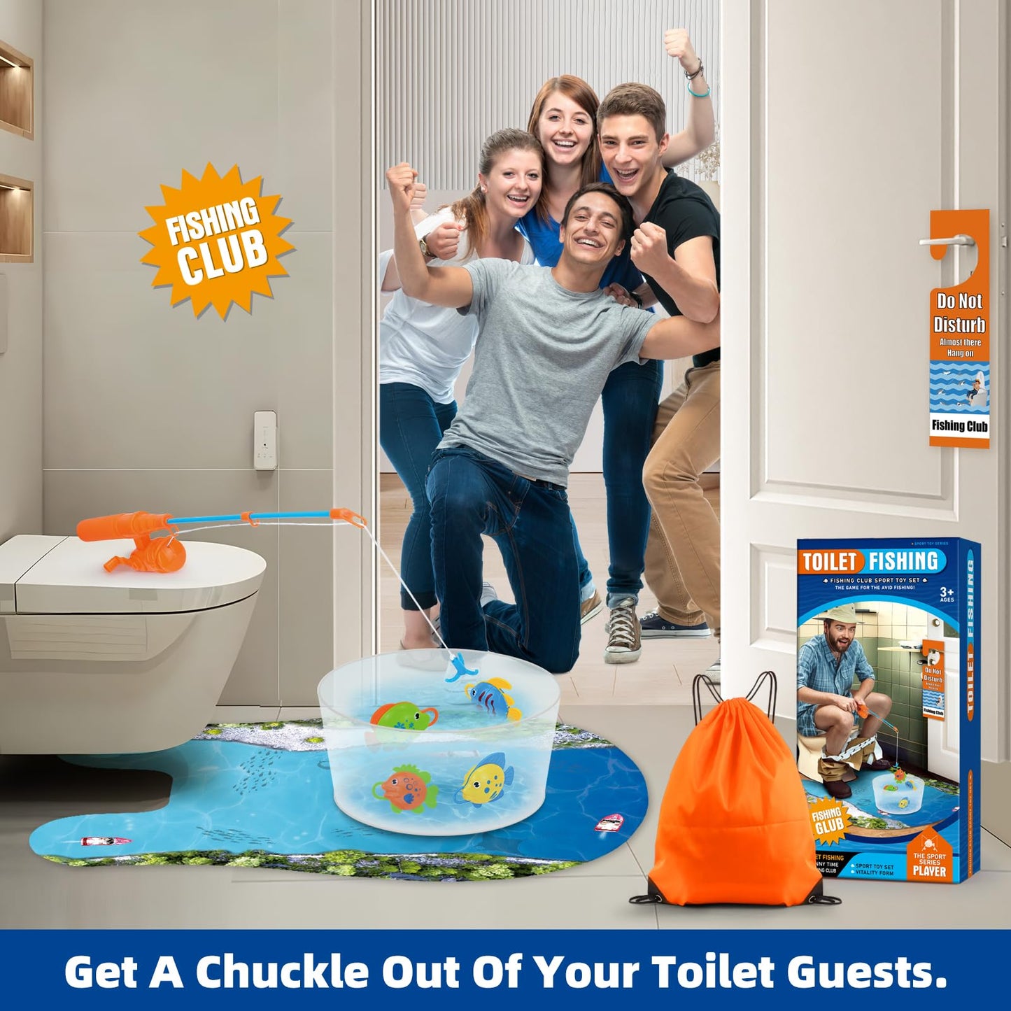 Kaelinda Toilet Fishing Funny Gifts for Men - White Elephant Gifts Potty Fisher to Kill Time  Bathroom Fishing Novelty Gag Gifts for Men Dad Husband mature-themeds  Prank Joke Dad Gifts