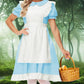 Alice Costume For Women Blue French Maid Costume Puff Sleeve Princess Dress Clothing Set 2Xl