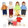 Jzszera Wooden Doll House People Of 7 Miniature Figures And 2 Pets, Dollhouse Dolls Family Set Accessories For Girls Toddler Kids Pretend Play And Imaginative Fun