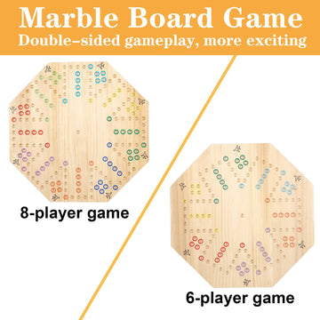 Horow Wahoo Board Game Wooden Original Aggravation Board Game Classic 2 Side Painted Fast Track Game For 4 Player And 6 Player W