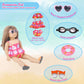 Msyo 18 Inch Doll Swimsuit Playset, Dorable Doll Summer Dress Playset For 18 Girl Dolls, Includes Doll Bikini Swimsuits, Lovely Sunglasses, Goggles, Sandals And Water Inflatable Ring