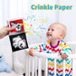 Okooko Soft Baby Books Black And White High Contrast 12Pcs Soft Cloth Books Bath Books Crinkle Washable Non-Toxic Early Education Preschool Learning Toy For Newborns Babies Infants Toddlers Kids
