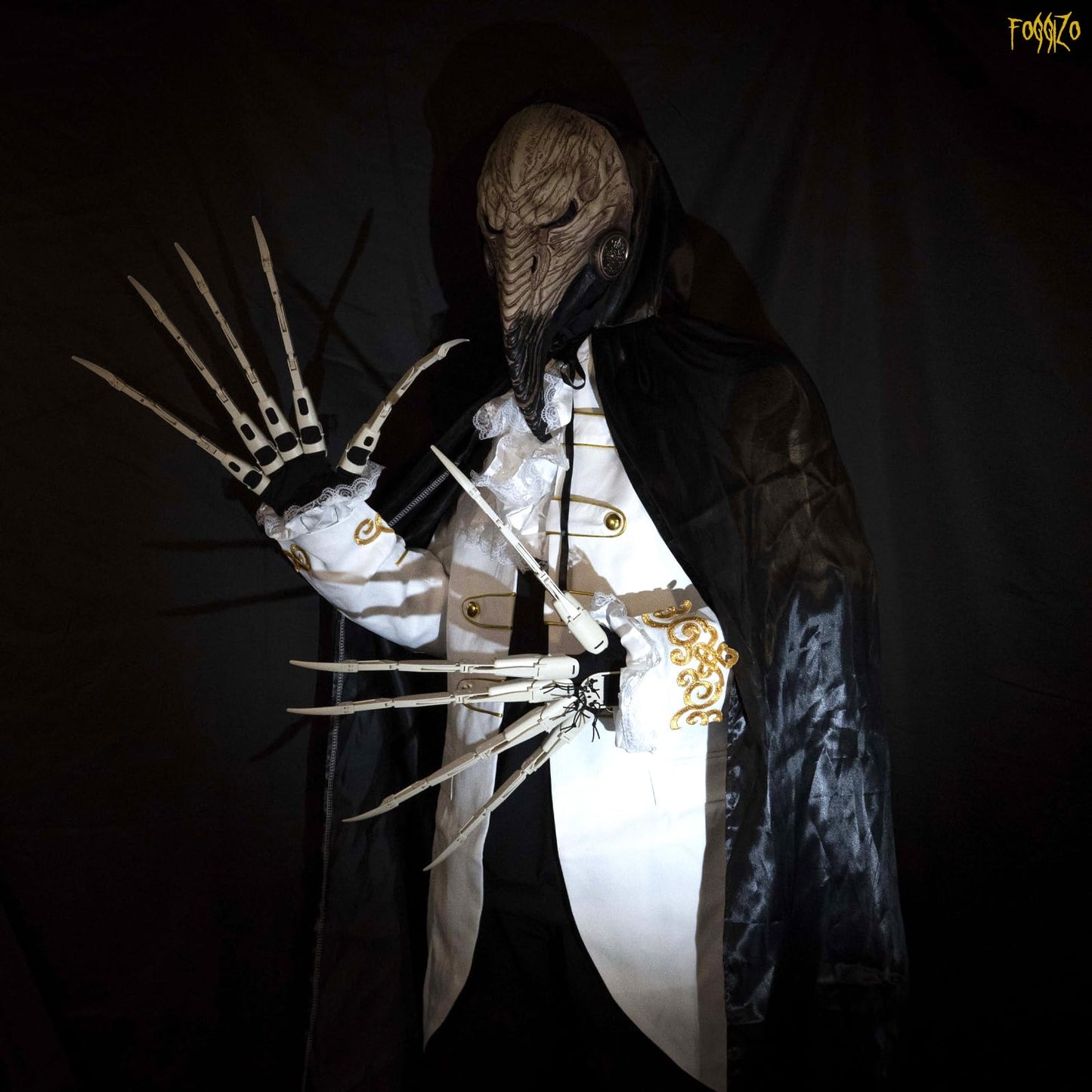 Foggizo Articulated Fingers With White Nails, Articulated Claws Extensions With Gloves, Halloween Props For Any Costume, Robot H