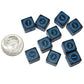 SmartDealsPro 10-Pack D6 Six Sides 16mm Dice Die for DND MTG PRG Wow Table Game Math Teaching (Blue Letter)