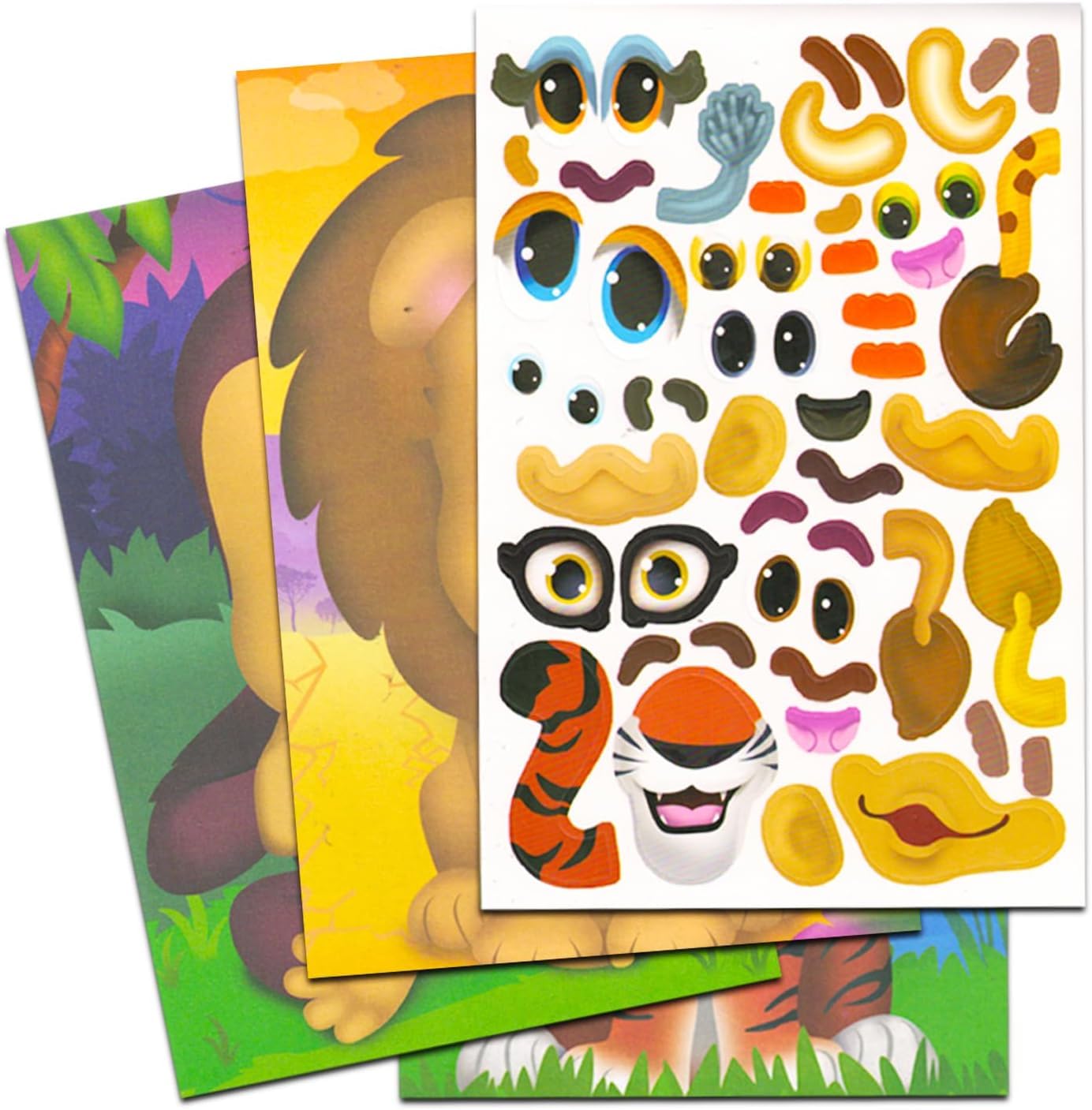 Bendon Publishing Make a Face Sticker Books Set - 3 Activity Books, 450 Stickers, Paper, Colorful Fun for Girls, Kids, Toddlers