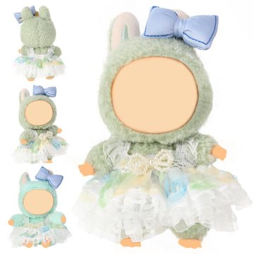 Clothes for 15-17cm Doll  Skirt Set for Dolls  1 Piece Skirt Outfit enhanced Fashion Cute Dress for 15-17cm Dolls Accessories (NO Doll) (Blue with Lace Trim)