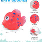 Dollibu Reef Fish Bath Buddy Squirter - Floating Pink Clown Fish Rubber Bath Toy, Water Squirting Bathtime Play For Toddlers, Cute Sea Life Animal Toy For The Bathtub, Beach, & Pool For Girls & Boys