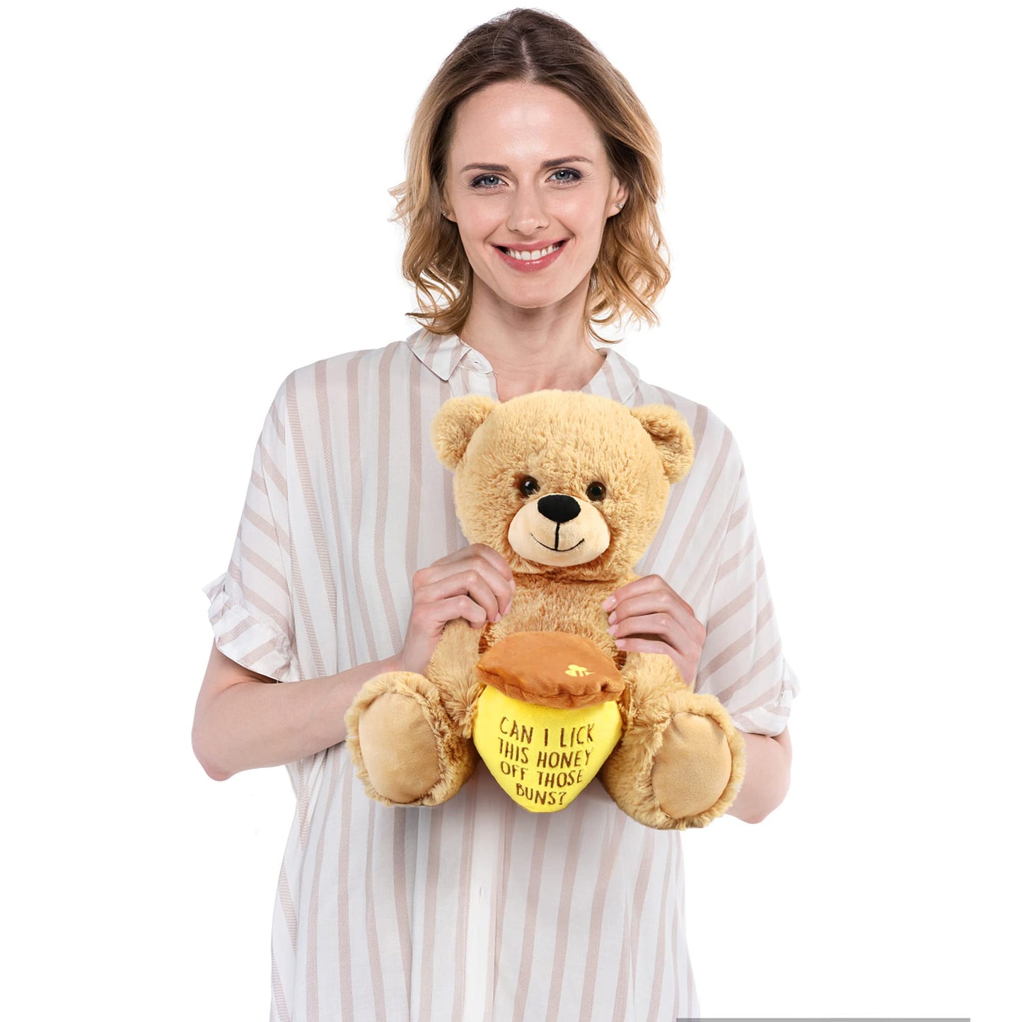 Benben Valentines Day Gifts For Her, Women, Girlfriend, Wife, Best Friend, 10 Inch Teddy Bear Stuffed Animal With Honey Pot, Fun
