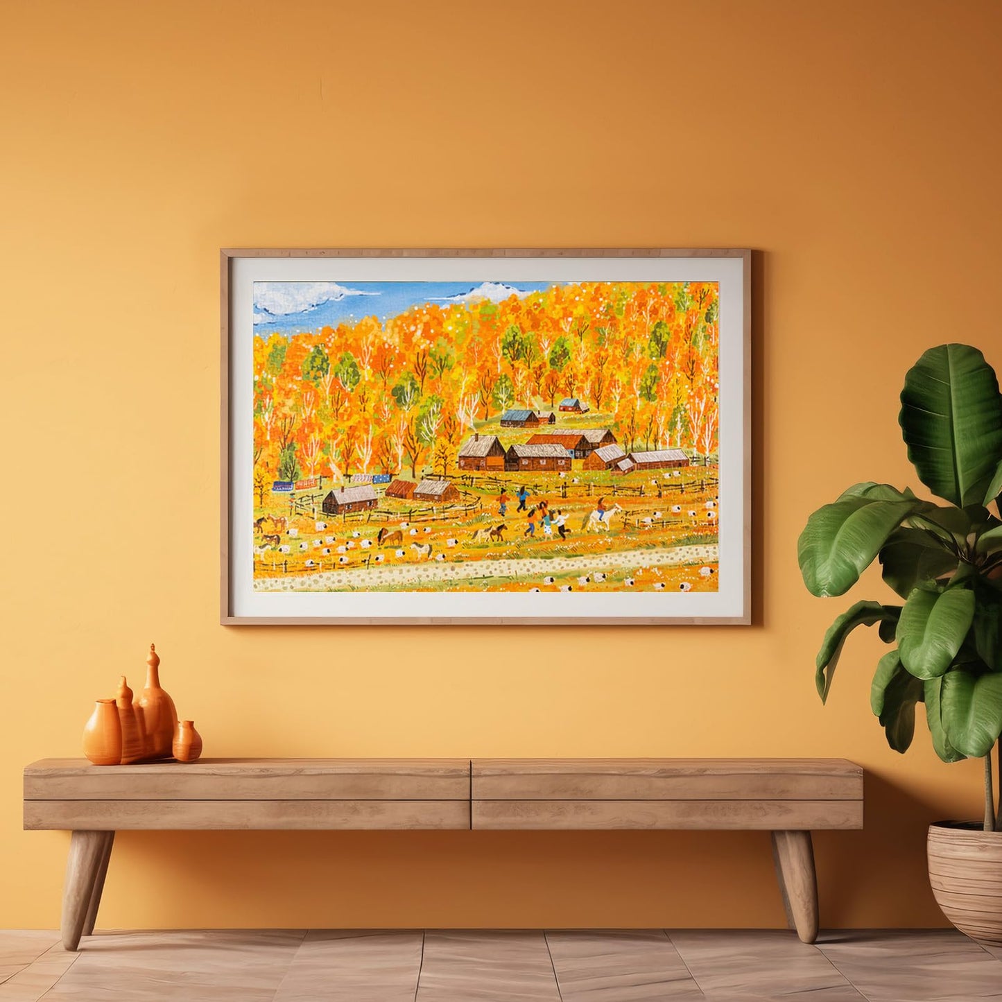 Momibook Puzzles For Adults 1000 Piece Jigsaw Puzzles Of Autumn In The Mountains And Wilderness, Fall Painting Image Challenging