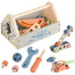 Wooden Tool Toy Toolbox Toddler Educational Construction Kids Toys Play Accessories Set Creative Gift for 3 Year Olds and Up Boy