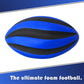 LMC Products Spiral Foam Football - Soft Foam Football for Kids - Each Quality Kids Football is 9 Inches - mature-themed & Toddler Football Youth - Small Football (Blue & Black)
