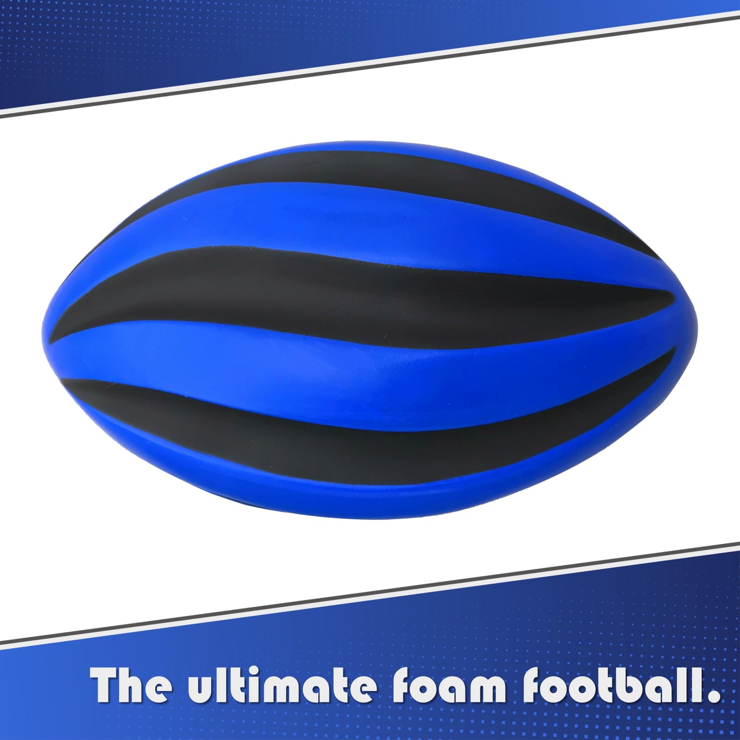 LMC Products Spiral Foam Football - Soft Foam Football for Kids - Each Quality Kids Football is 9 Inches - mature-themed & Toddler Football Youth - Small Football (Blue & Black)