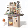 Play Kitchen- Kitchen Playset Pretend Food - Toy Accessories Set w/Real Sounds & Light, Play Sink, Cooking Stove with Steam, 88 