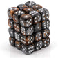 chessex Manufacturing 26824 D6 cube gemini Set Of 36 Dice  12 mm - copper & Steel With White Numbering