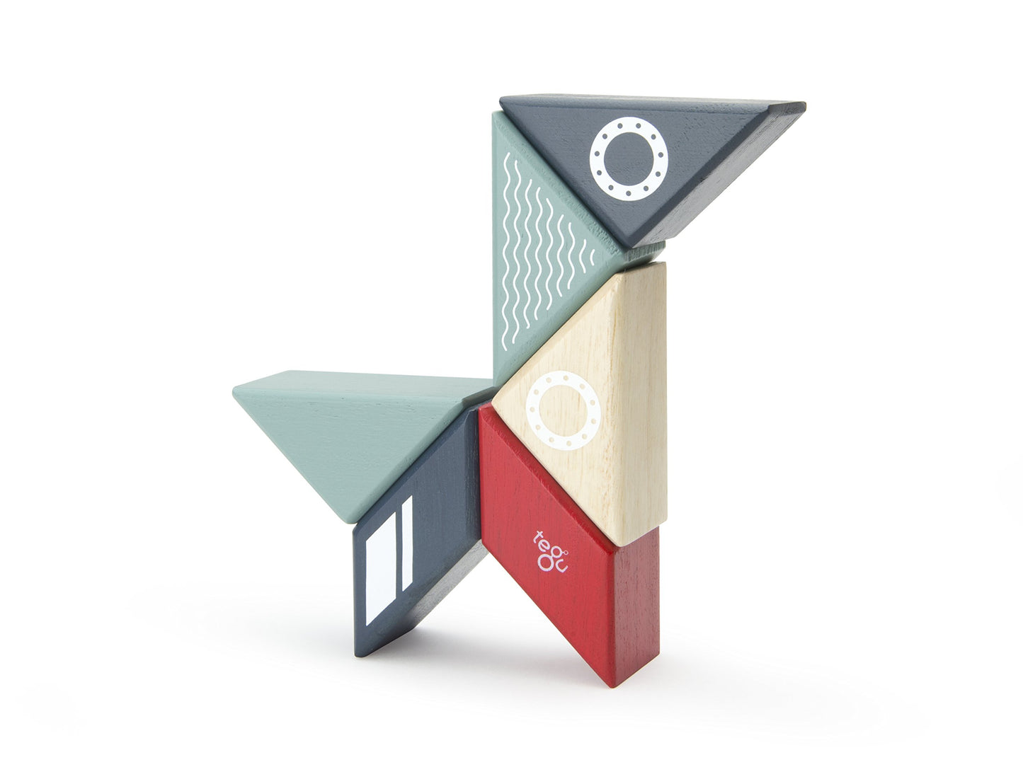 6 Piece Tegu Travel Pal Magnetic Wooden Block Set, Tugboat