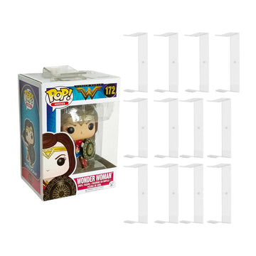 12-Pack Acrylic Shelves Wall Mount Compatible With Pop Figure Display In Box - No Drill Acrylic Floating Shelves Wall Display -