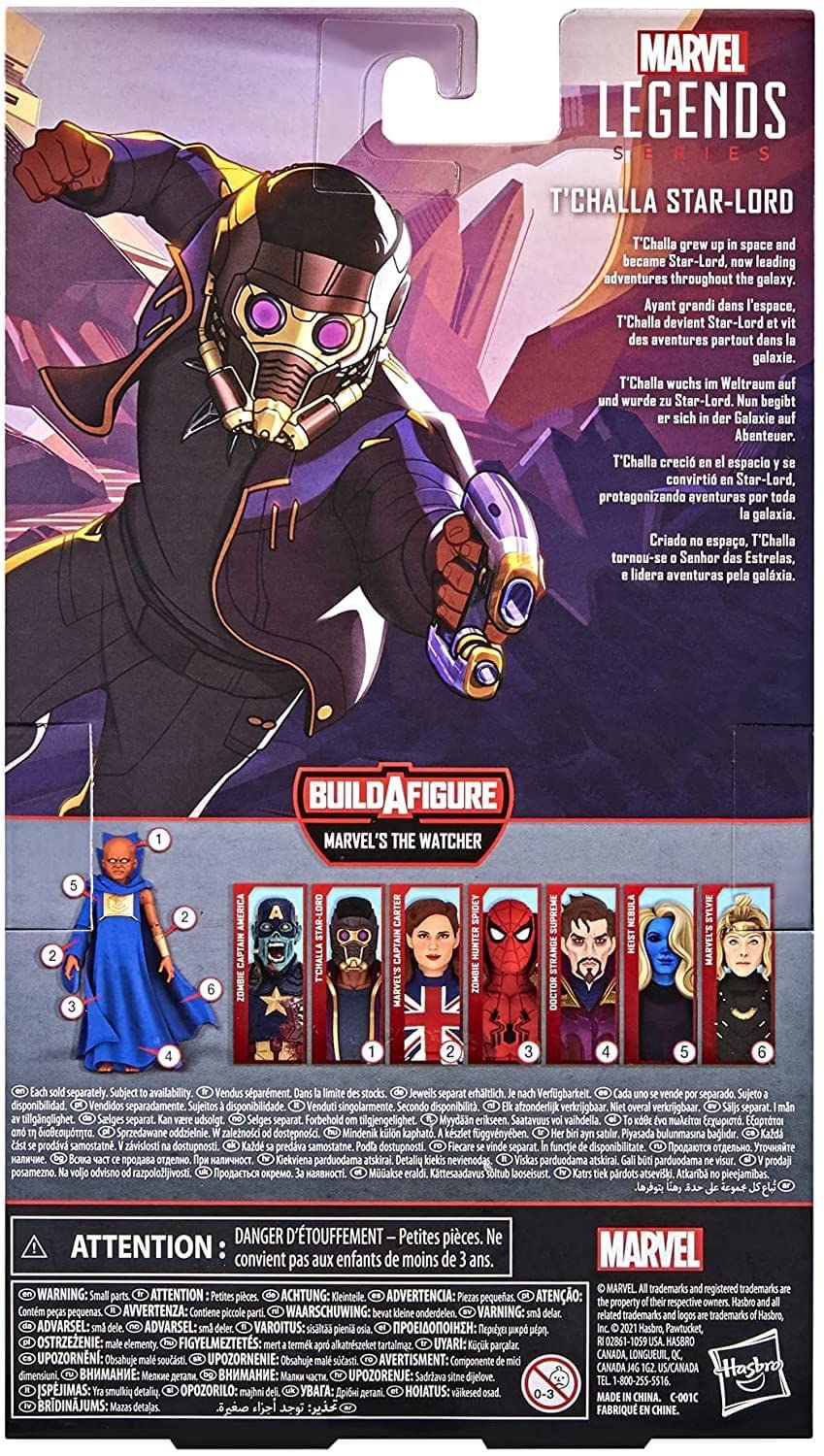 Marvel Legends Series 6-Inch Scale Action Figure Toy T'Challa Star-Lord, Premium Design, 1 Figure, 3 Accessories, And Build-A-Figure Part