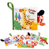 Love&Mini Baby Cloth Book - Giraffe Wildlife Crinkle Touch & Feel Book for Infants, Early Learning Tummy Time Toy for 6+ Months,