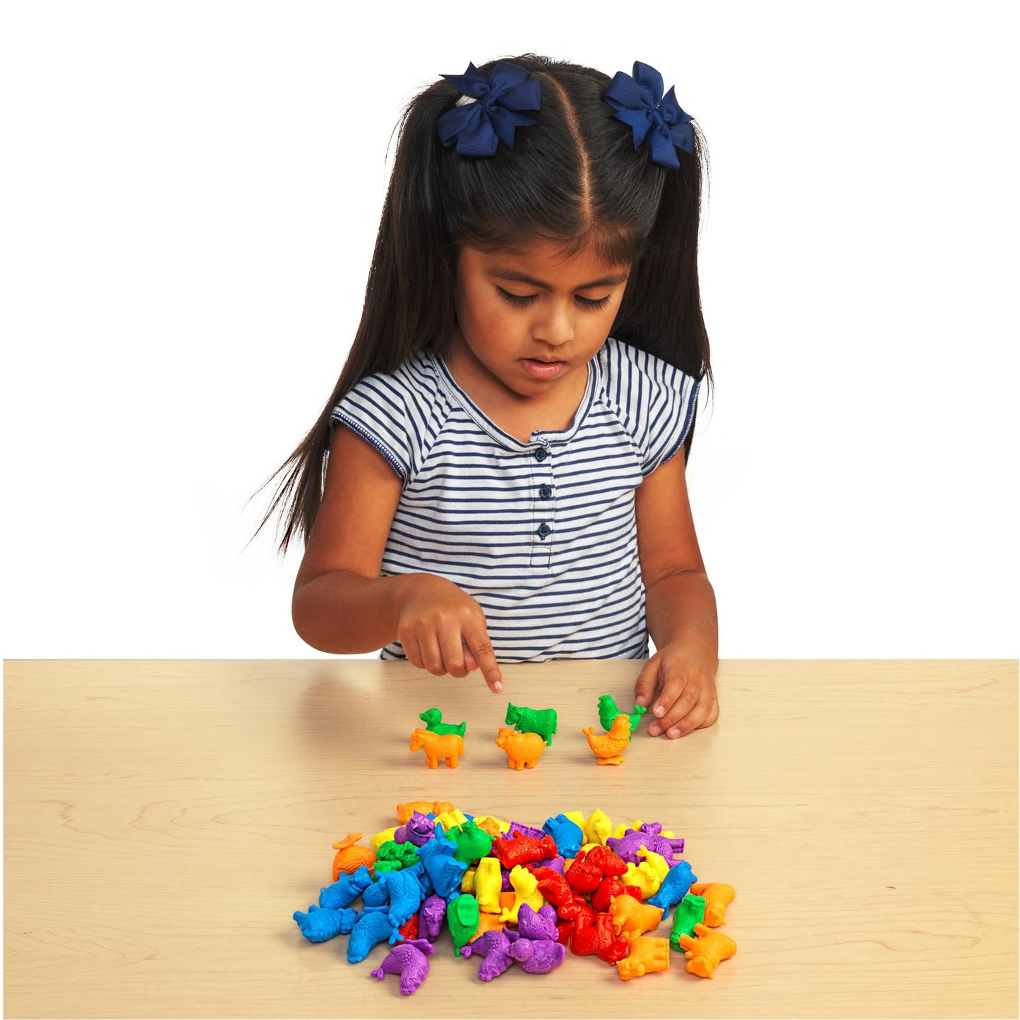 Excellerations Math Manipulatives Set of 108 Farm Animal Counters 1.5 inches -2 inches  STEM Educational Toy for Mathematics  Preschool