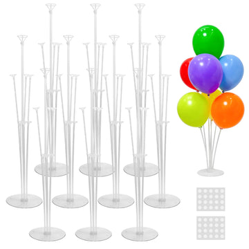 Joyypop 10 Sets Balloon Stand Kit, Balloon Sticks With Base Party Supplies Birthday Graduation Party Decorations Wedding