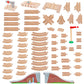 Orbrium Toys 68 Pcs Wooden Train Track Expansion Pack Compatible with Thomas Wooden Train, Brio, Thomas The Tank Engine (68 Pcs)