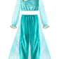Relibeauty Princess Toddle Costumes For Girls Arabian Long Sleeves Dress Up Holloween Party Birthday Whith Collar And Crown,4T-5