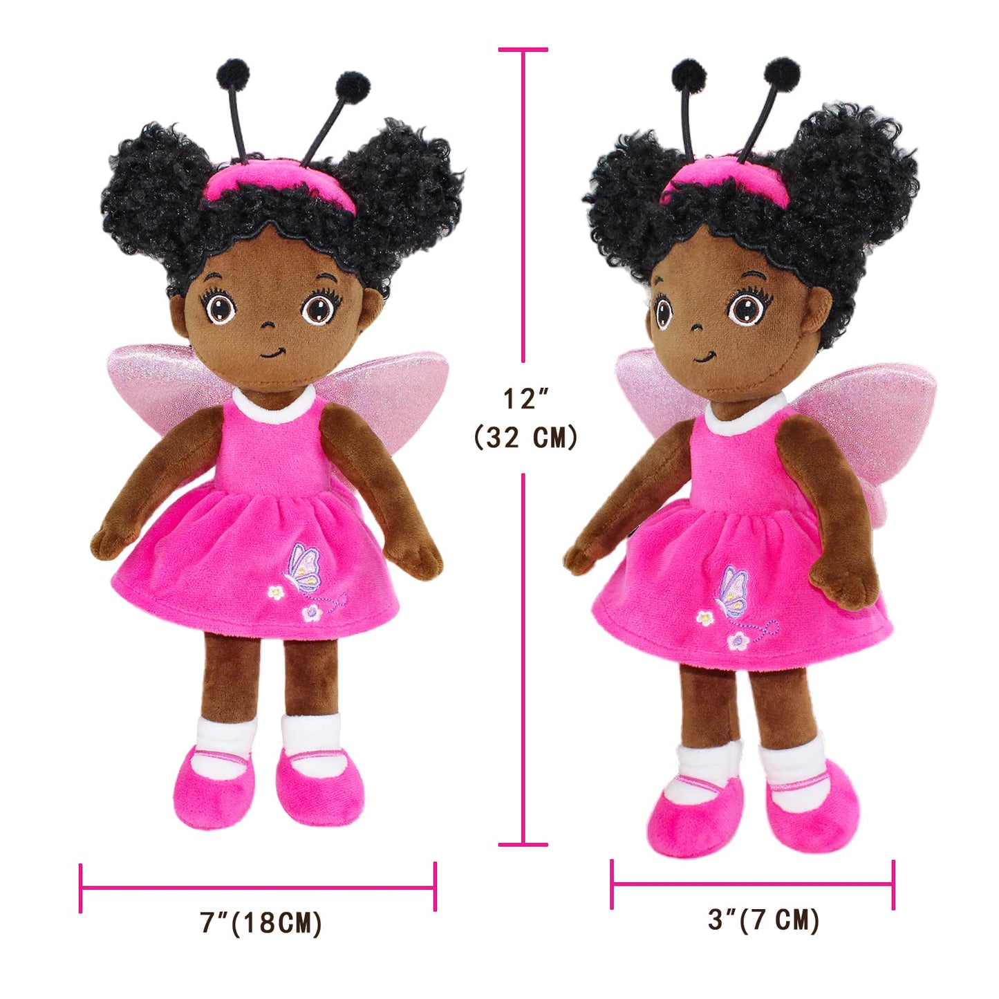JUSTQUNSEEN Black Baby Doll  Black Doll African American Baby Doll  12  Rag Doll for Girls Soft Baby Doll Gifts  Dolls for 2 3 Year Old Girls  Brown Doll Fairy Dolls Baby Dolls for 2 3 Year Old Girls