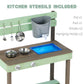 Wooden Kids Play Kitchen, Outdoor Mud Kitchen Playset with Water Play Set and Cooking Toys, Gift for 3+ Years Kid