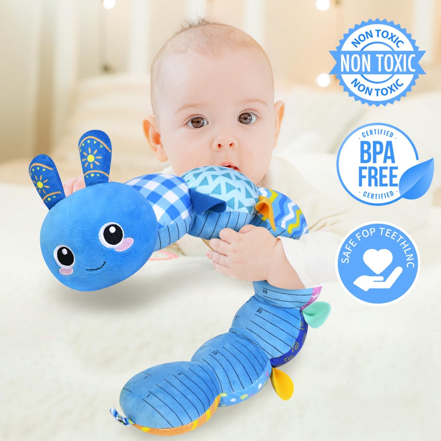 Kmuysl Baby Toys 0 To 12 Months, Musical Stuffed Animal Toys For 0-3-6-12 Months, Soft Sensory Toys With Crinkle And Rattles, In