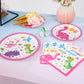 Wernnsai Disposable Dinosaur Plates And Napkins - 48Pcs Dino Party Supplies For Girls Luncheon Dinner Dessert Cake Plates Baby Shower Birthday Party Tableware Kit Serves 16 Guests
