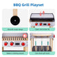 OOOK Wooden Play Barbecue Toy Grill, Kids Grill Playset with Play Food and Grilling Tools, Play Kitchen Accessories for Toddlers