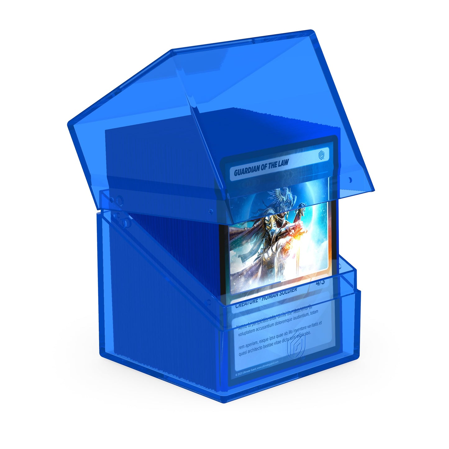 Ultimate Guard Boulder 100+ Clear, Deck Case for 100 Double-Sleeved TCG Cards, Sapphire, Secure & Durable Storage for Trading Ca