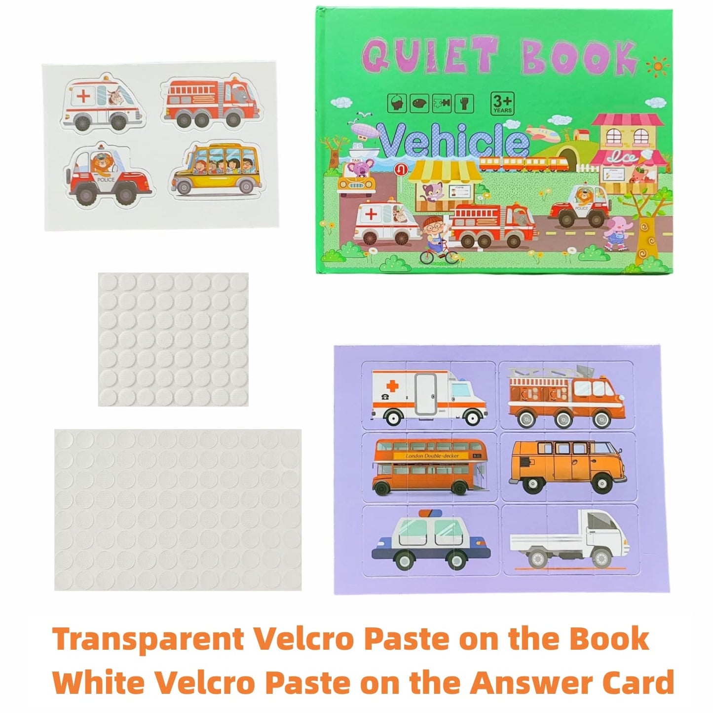 Mikneke 2 Pack Diy Quiet Book For Toddler, Montessori Busy Book For Kids To Develop Learning Skills, Animal Vehicle Preschool Learning Activities Learning & Education Toys
