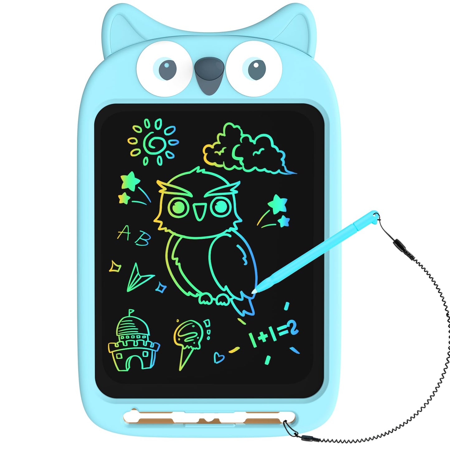 CHAFEGY 10 Inch LCD Writing Tablet for Kids Toddler Toys, Electronic Doodle Board Drawing Pad, Lion Owl Fox Rabbit Design, Chris