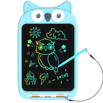 CHAFEGY 10 Inch LCD Writing Tablet for Kids Toddler Toys, Electronic Doodle Board Drawing Pad, Lion Owl Fox Rabbit Design, Chris