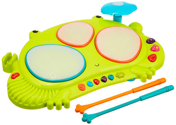 B. toys - Ribbit - tat - tat Musical Drum Set for Toddlers, Light - Up Educational Musical Instruments with 5 Rhythms and Demo S