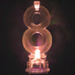 Unique Number 8 Flashing Holder & Candles, 3, Multicolor
