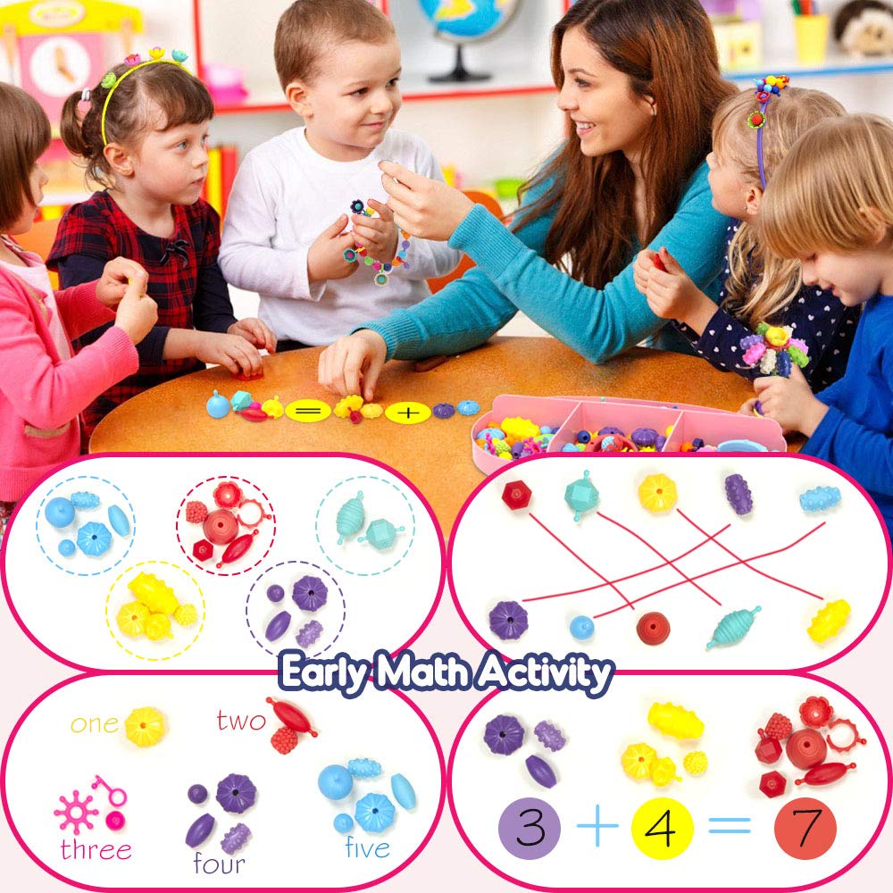 Pop Beads, Jewelry Making Kit for Girls, Art and Craft Toys Gift, DIY Bracelets Necklace Hairband and Rings Creativity Set for K