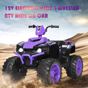 Olakids 12V Kids Ride On Atv, 4 Wheeler Electric Vehicle For Toddlers, Battery Powered Motorized Quad Toy Car For Boys Girls Wit