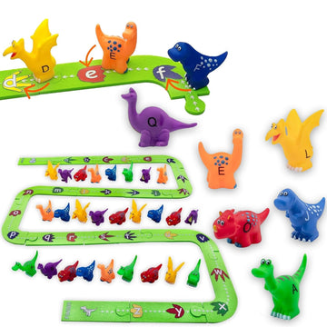 Skoolzy Dinosaur Alphabet Puzzle Track - 41 Dinosaur Toys For Kids 2-4 - Alphabet Learning Toys And Alphabet Toys For Ages 2-4 - Fun Educational Dinosaur Alphabet Game