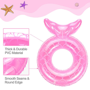 Moko Inflatable Swimming Ring, Children Cute Pool Float Tube Decorations Swim Tubes Outdoor Pool Beach Water Floats Party Supplies Kids Floaties, Pink