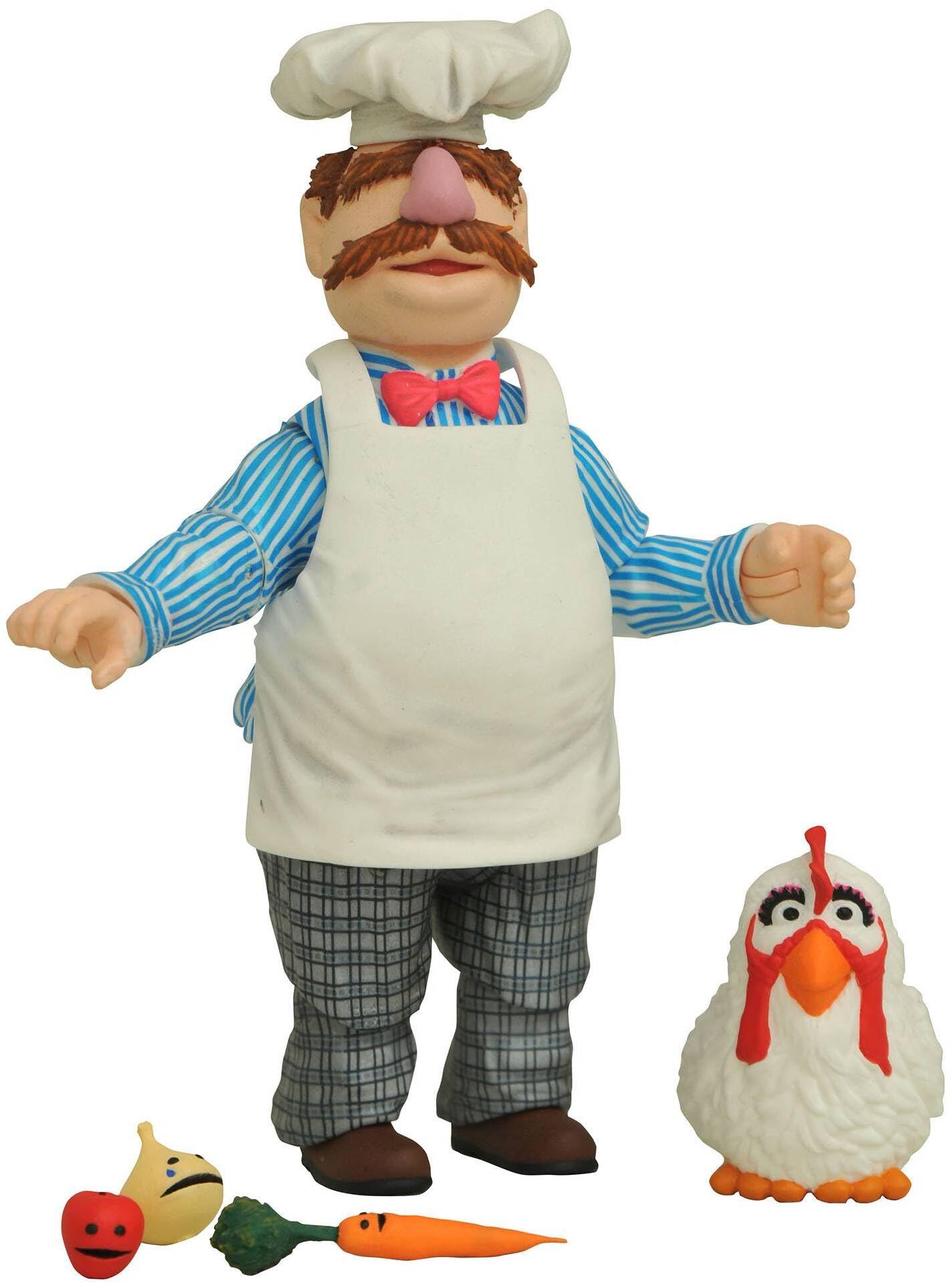 Diamond Select Toys Muppets Swedish Chef Action Figure, Small, Multicolor, Model JAN209311, Plastic