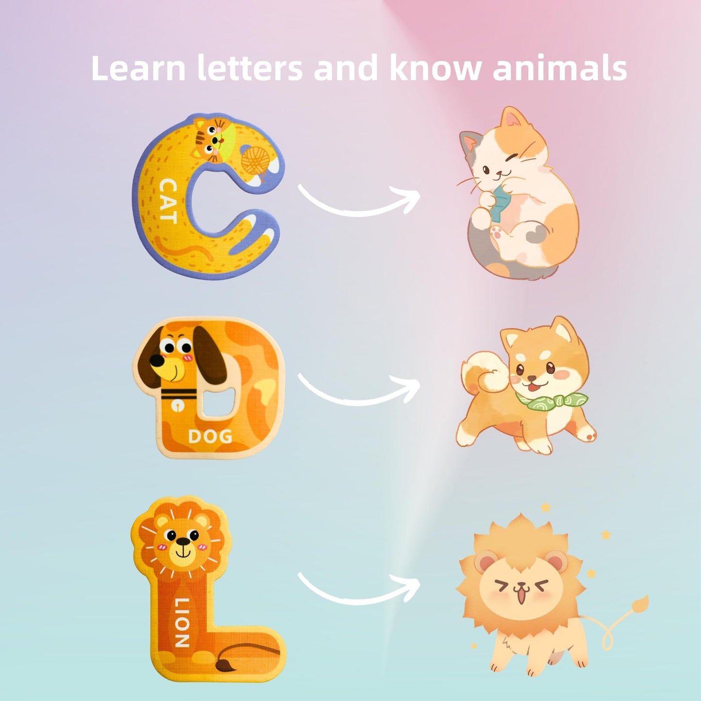 Ehr Magnetic Letters, Colorful Abc Animal Alphabet Fridge Magnets,Thick Eva Material, Suitable For Toddlers Aged 3 4 5 ((Thicken