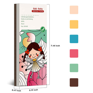 Cavnewt Pocket Watercolor Painting Book,21-Pages, Travel Paint Watercolor Coloring Book Set For Kids 3-8 Years Old,Boys And Girl