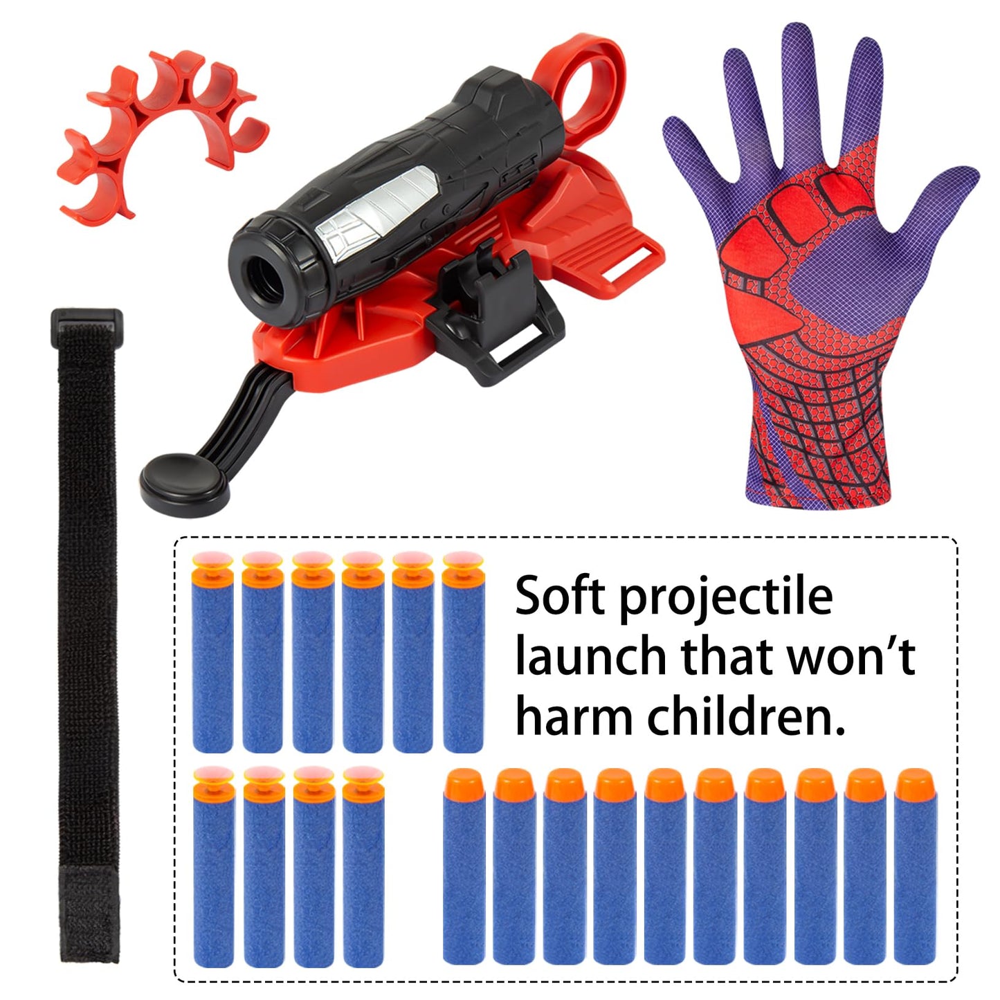 Gokbuy Spider Gloves Man Web Shooter Toy With Wrist, Spider Launcher Gloves Cosplay Toy Set For Kids