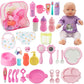 Sotogo 34 Pieces Baby Doll Care Set Doll Feeding And Changing Accessories Set Baby Doll Accessories In Bag, Without Doll