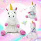 FUNCREVITY Unicorn Plush Toys Set - 5-Pack Mommy Unicorn with 4 Babies, Multicolor, Ideal Gifts for Girls Age 4-8+ for Birthdays & Holidays