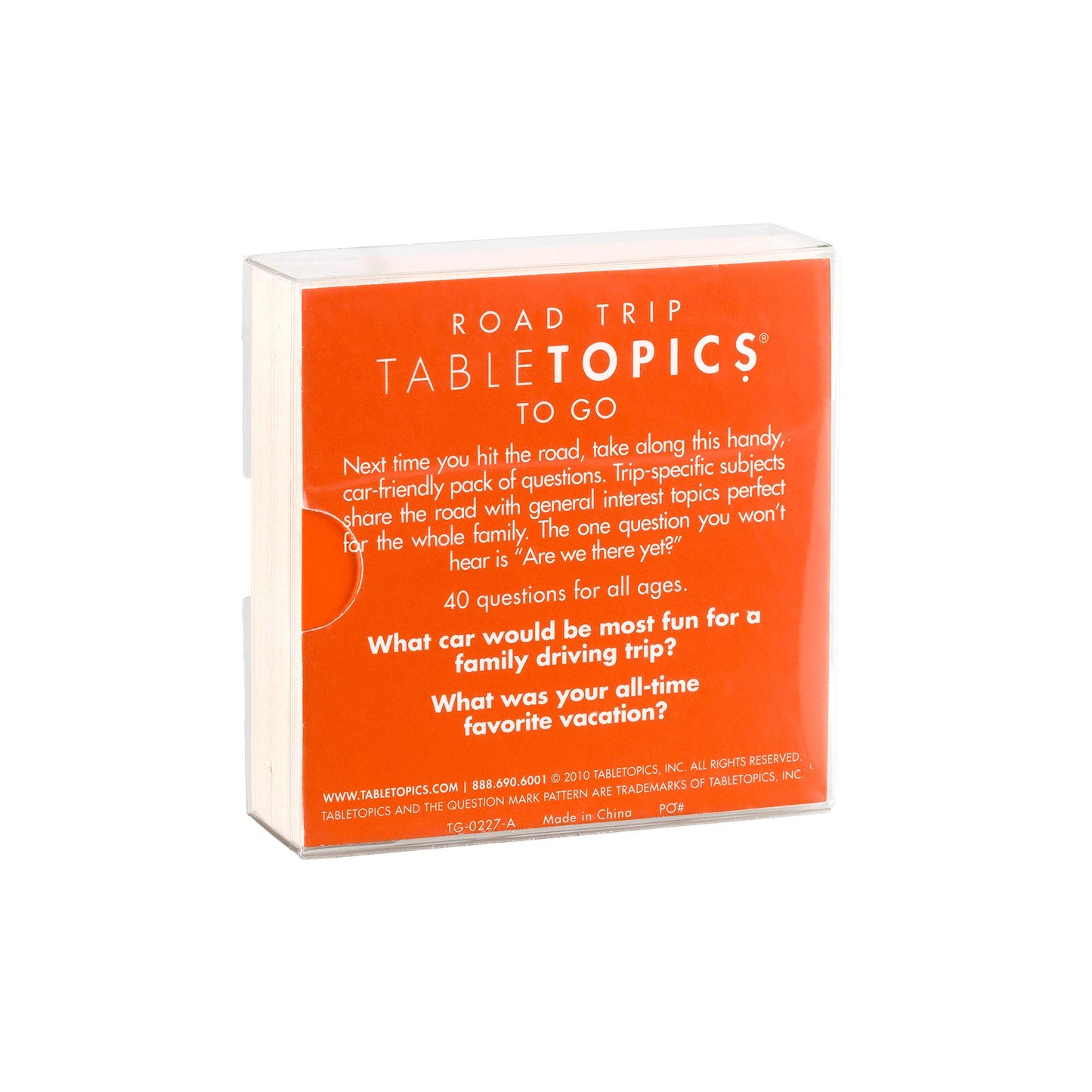 Tabletopics Road Trip To Go - 40 Conversation Cards For Kids And Families In The Car, Game For Fun & Connection During Travel, Delightful Stocking Stuffer