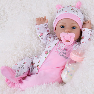 Aori Lifelike Reborn Baby Dolls Realistic Baby Girl Dolls 18 '' Newborn Baby Girl With Pink Doll Clothes For Girls 3+