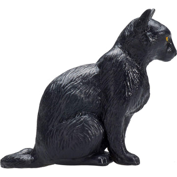 Mojo Black Cat Sitting Realistic Domesticated Animal Hand Painted Toy Figurine